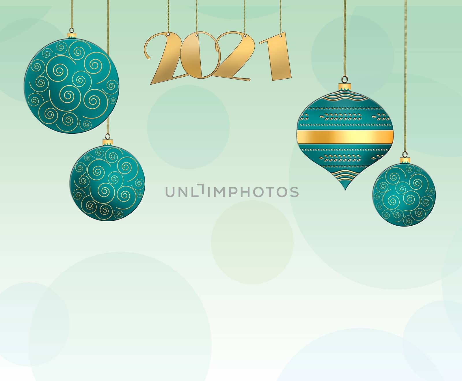 Christmas and 2021 New Year background with balls by NelliPolk