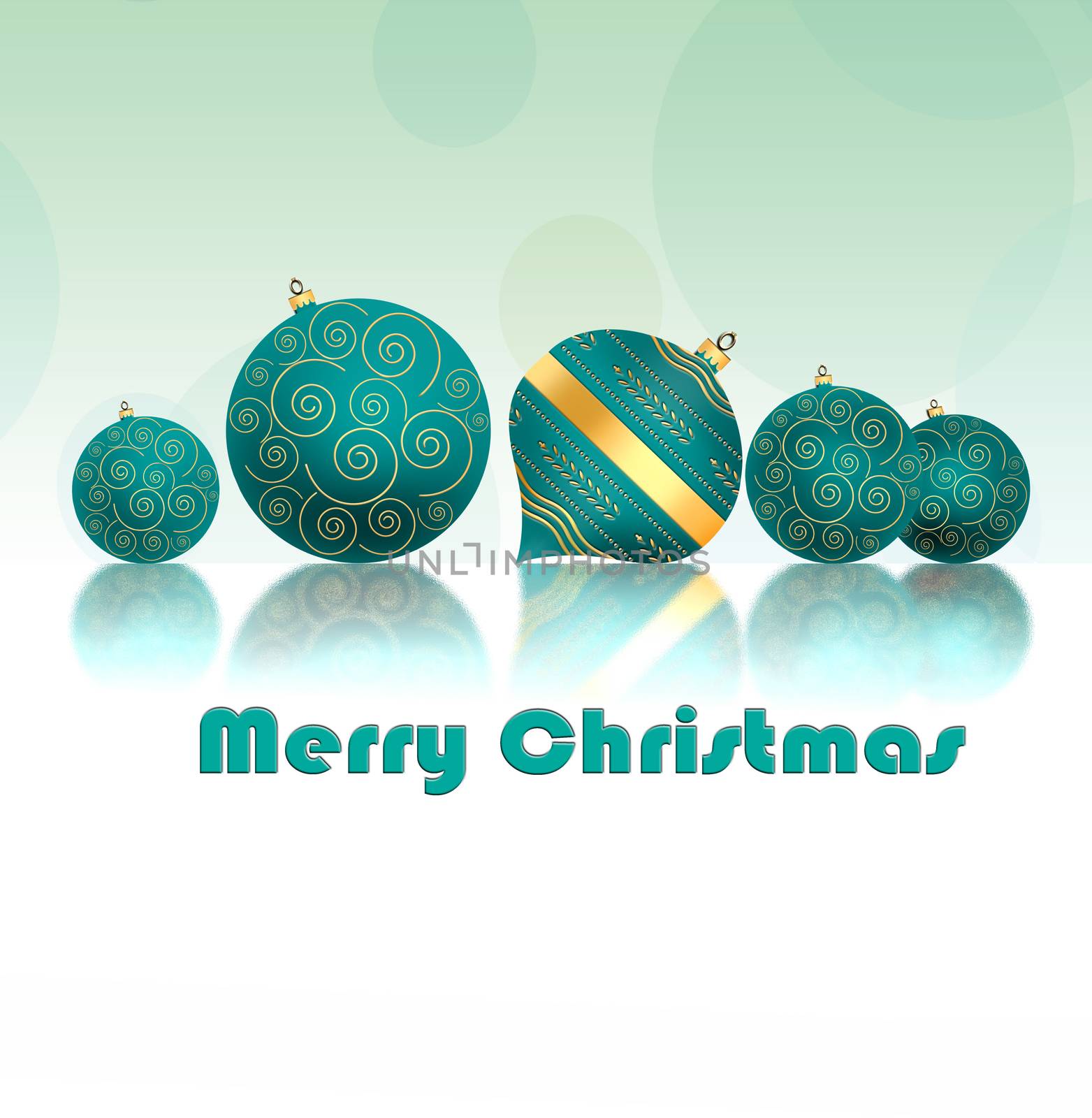 Christmas background with turquoies blue balls by NelliPolk