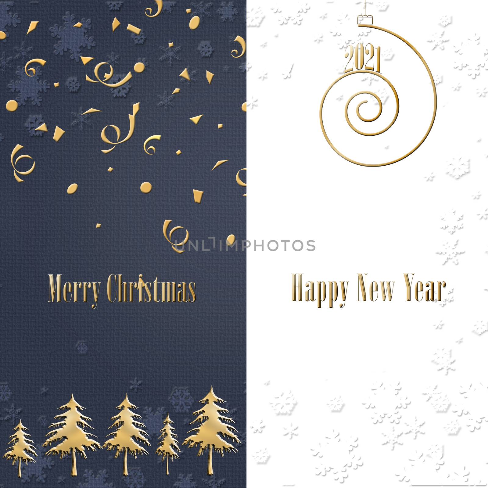 Merry Christmas card on dark blue background with text by NelliPolk
