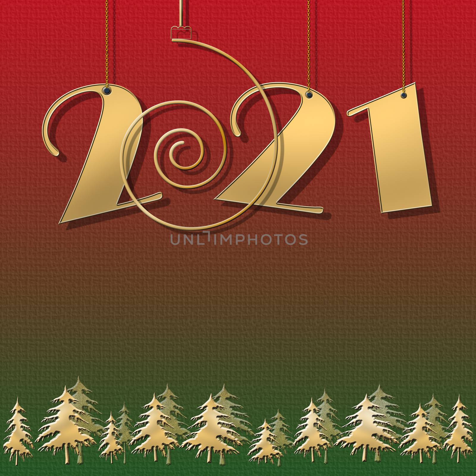 Happy new 2021 year, Merry Christmas elegant gold greeting card with light. by NelliPolk