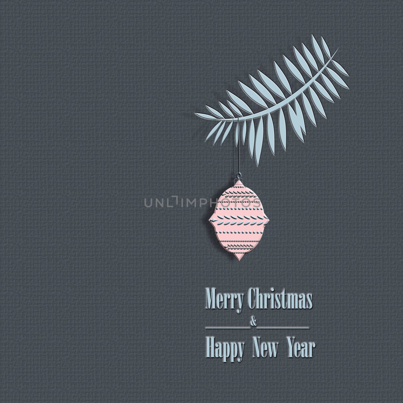 Peaceful minimalist trendy New year Christmas greeting card. by NelliPolk