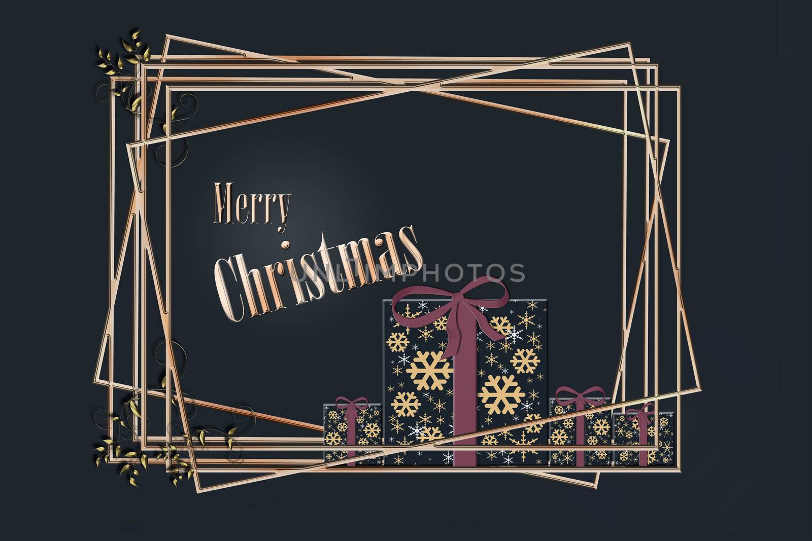 Elegant Black Christmas Background by NelliPolk