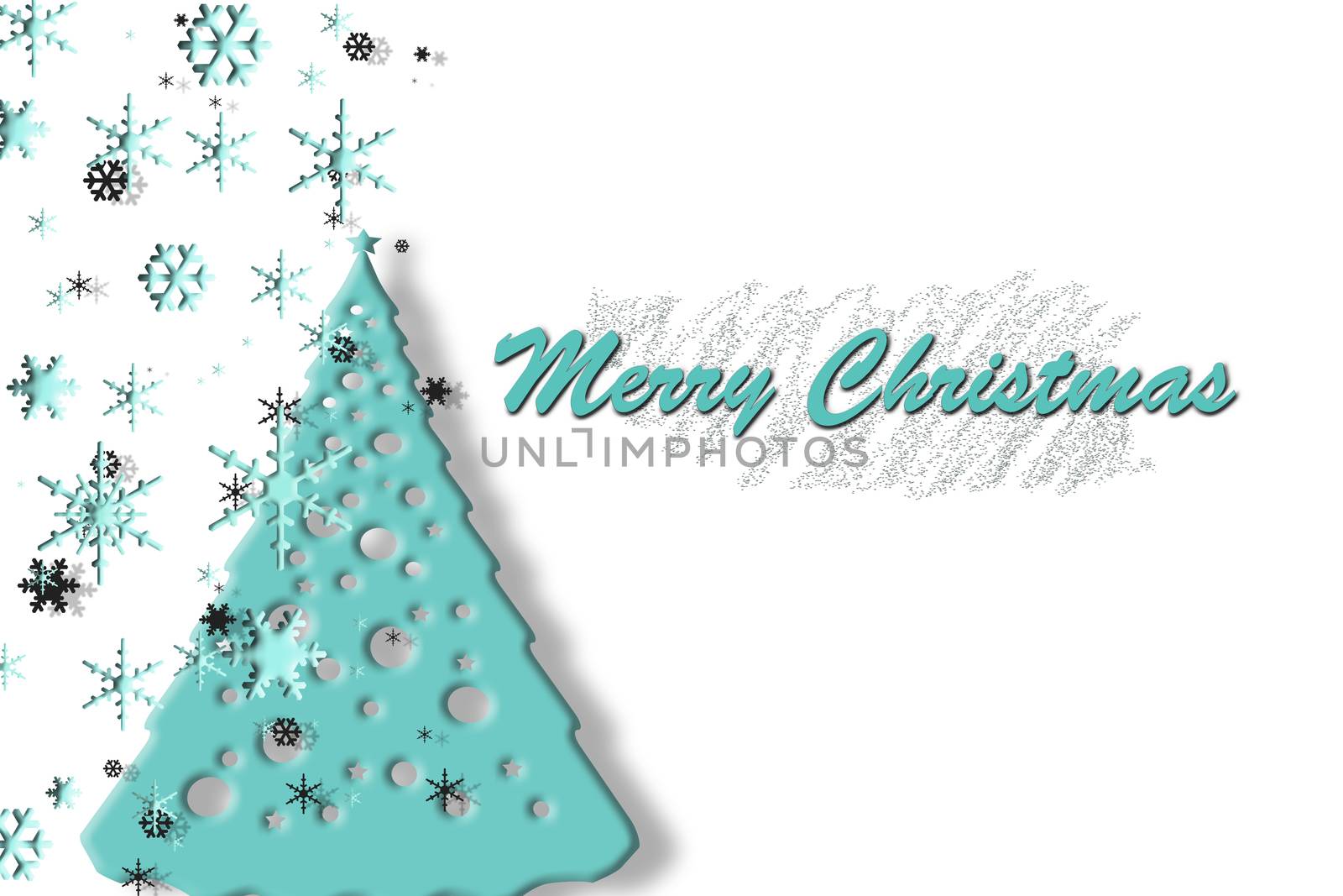 Snowflakes and Christmas tree of turquoise blue colour by NelliPolk