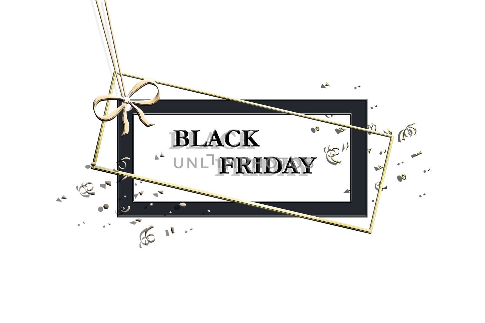 Black Friday sale realistic price tag on white background by NelliPolk