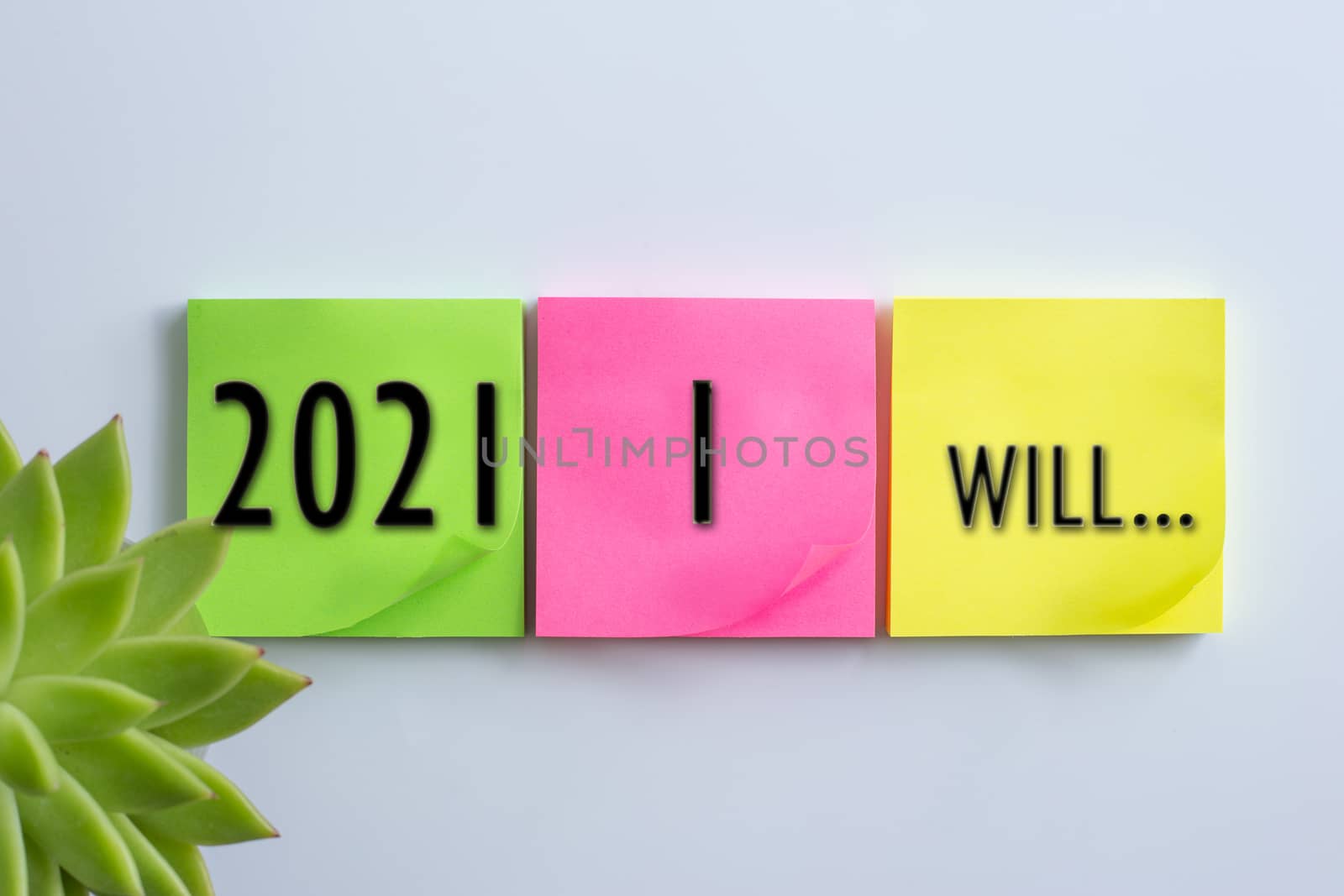 different colour of sticky notes with sign 2021 I Will. by NelliPolk