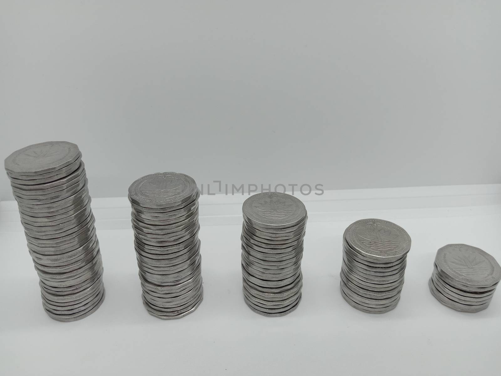 money inflation map with coin white background