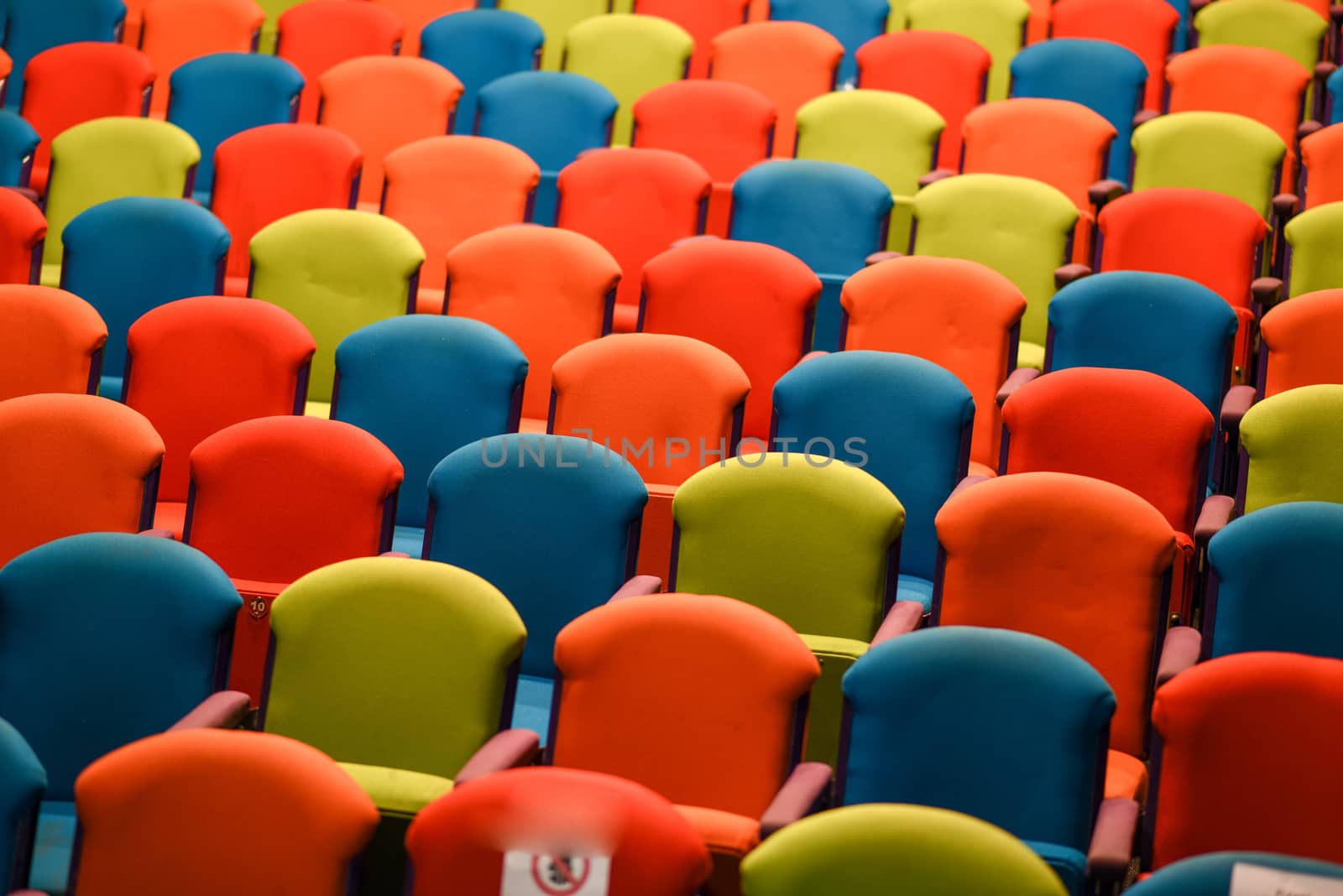 Colorful seats forming a pattern by rushay