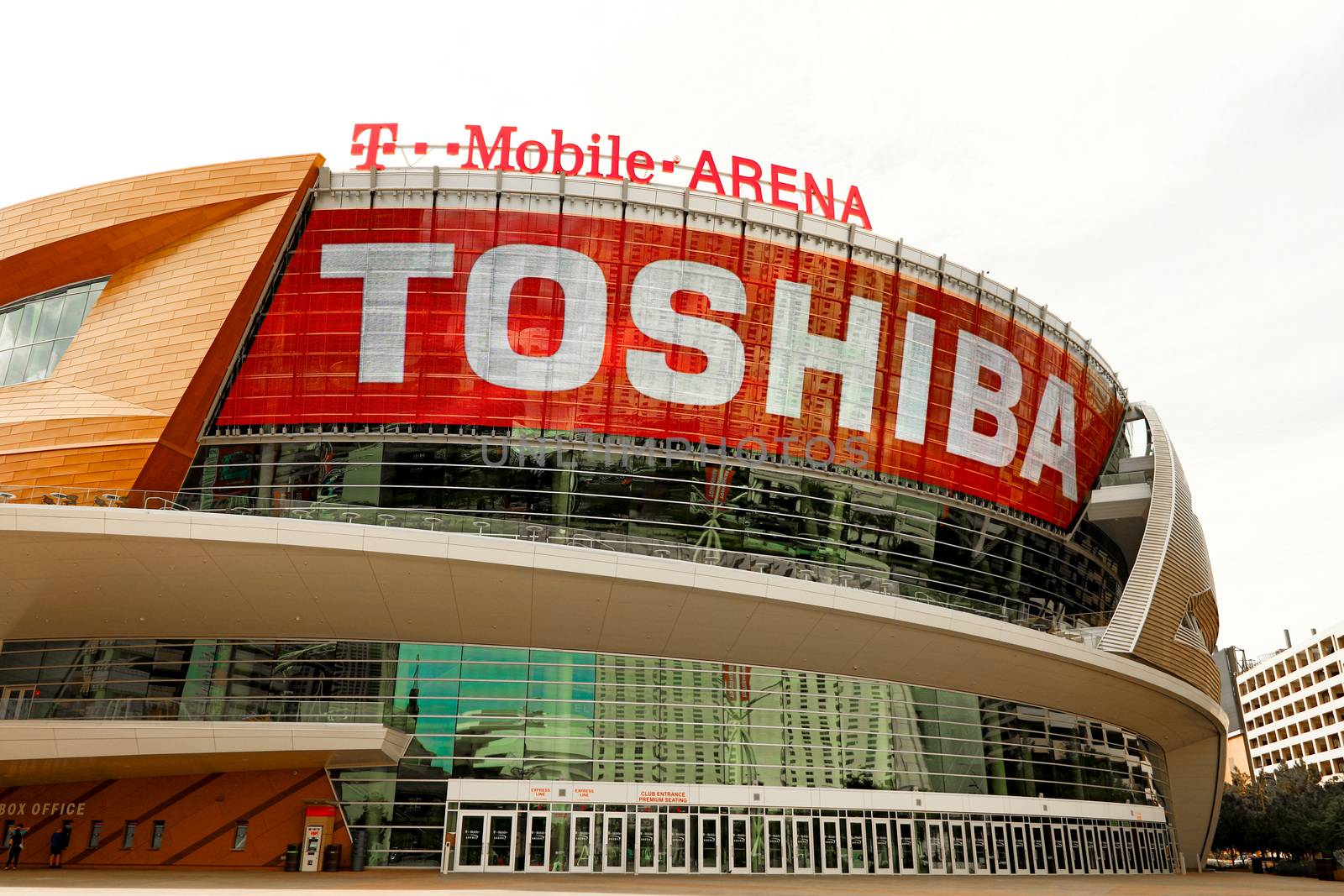 Las Vegas,NV/USA - Oct 29,2017 : Exterior view of the T Mobile Arena in Las Vegas. It is the home of the Golden Knights ice hockey team.