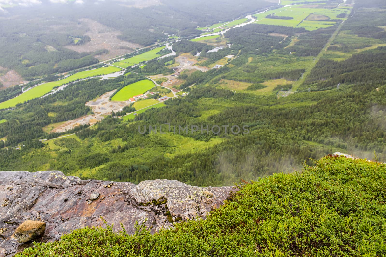 View from Veslehødn Veslehorn to the Norwegian landscape of Hemsedal, Norway.