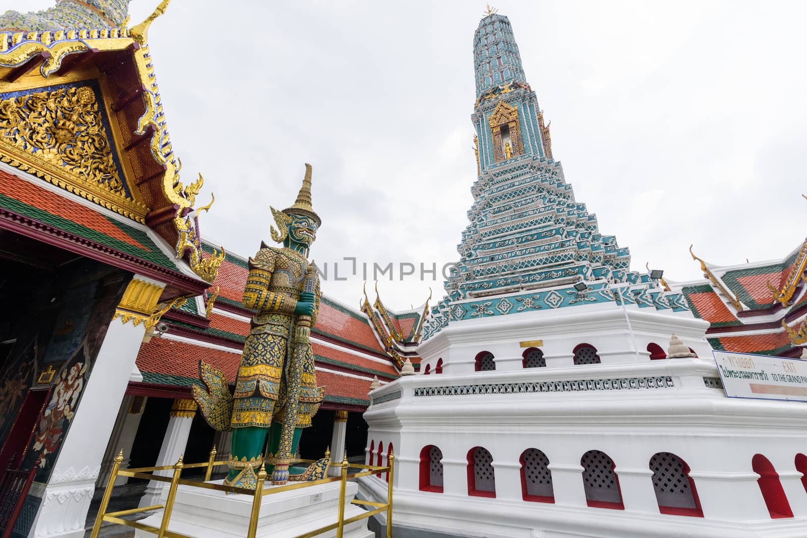 view of Wat Phra Kaew or name The Temple of the Emerald by rukawajung