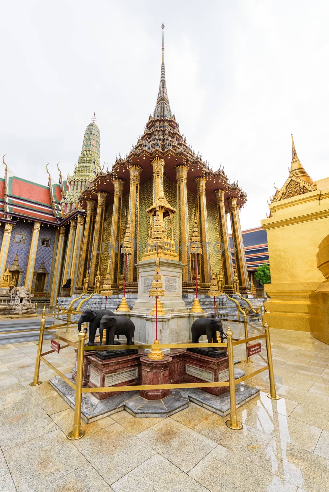 view of Wat Phra Kaew or name The Temple of the Emerald Buddha by rukawajung