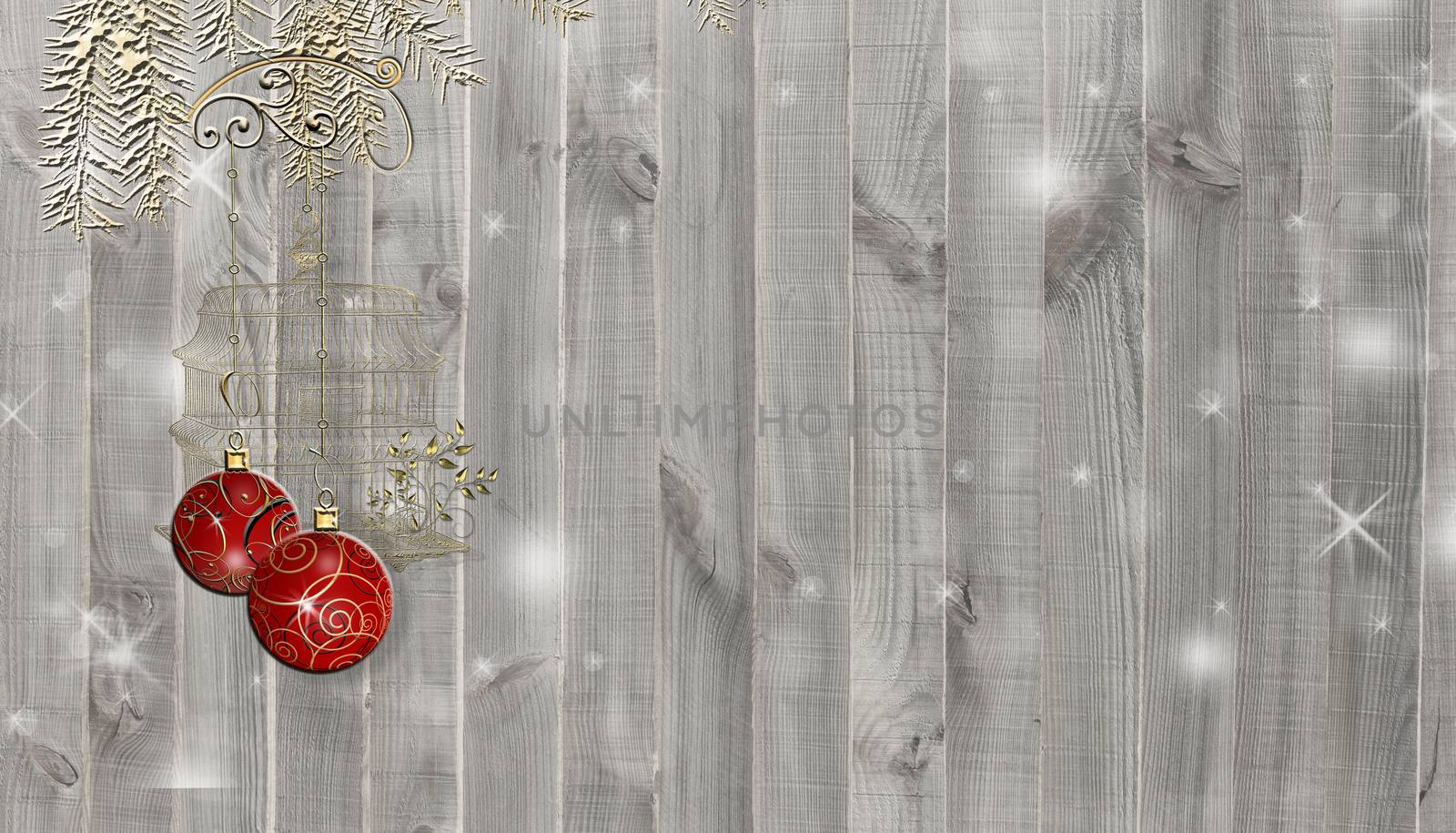 Christmas New Year wooden background by NelliPolk