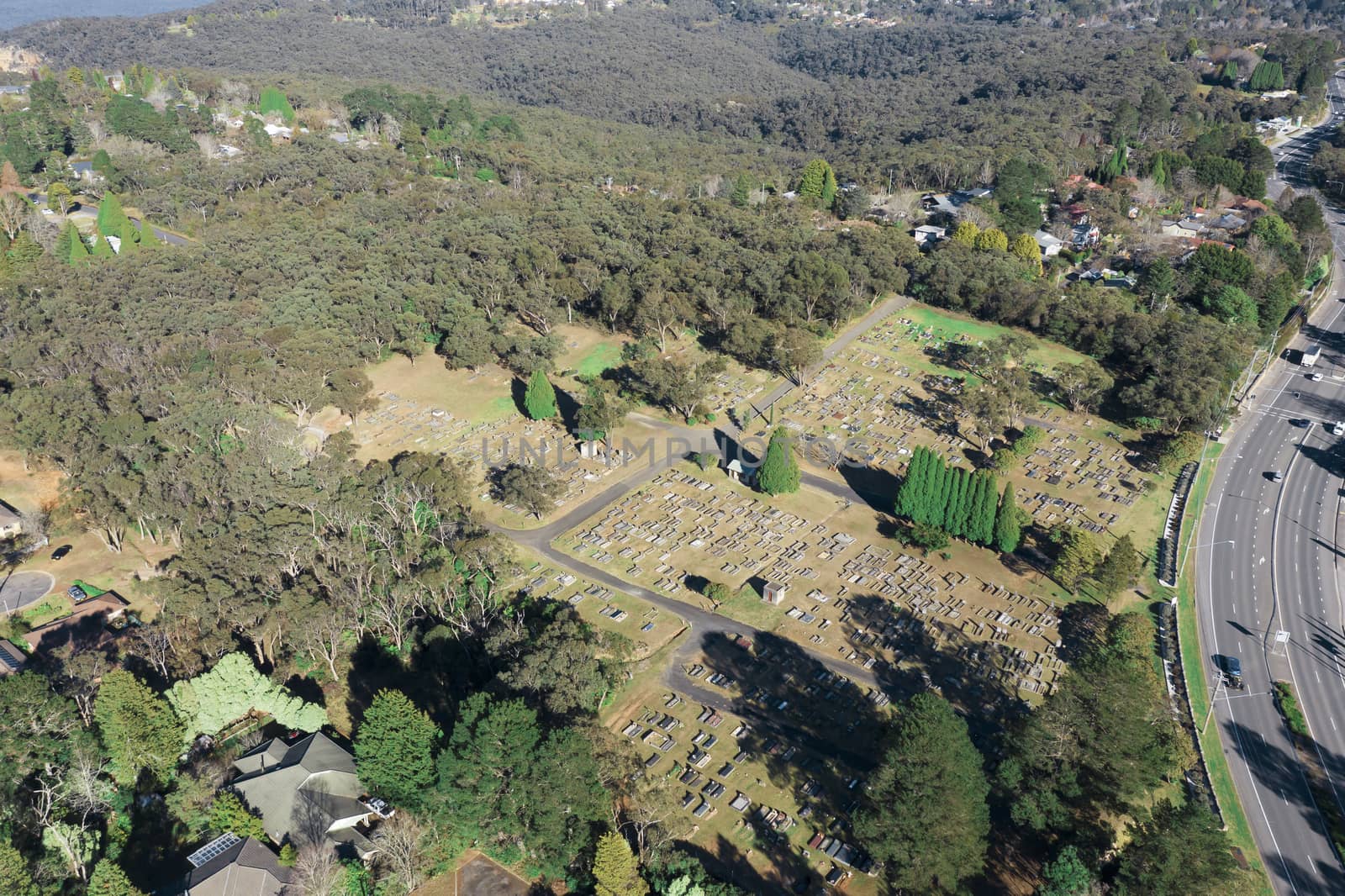 Aerial view of Wentworth Falls in The Blue Mountains by WittkePhotos