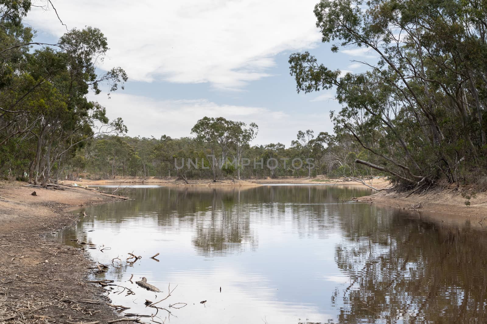A drought affected water reservoir in regional Australia by WittkePhotos