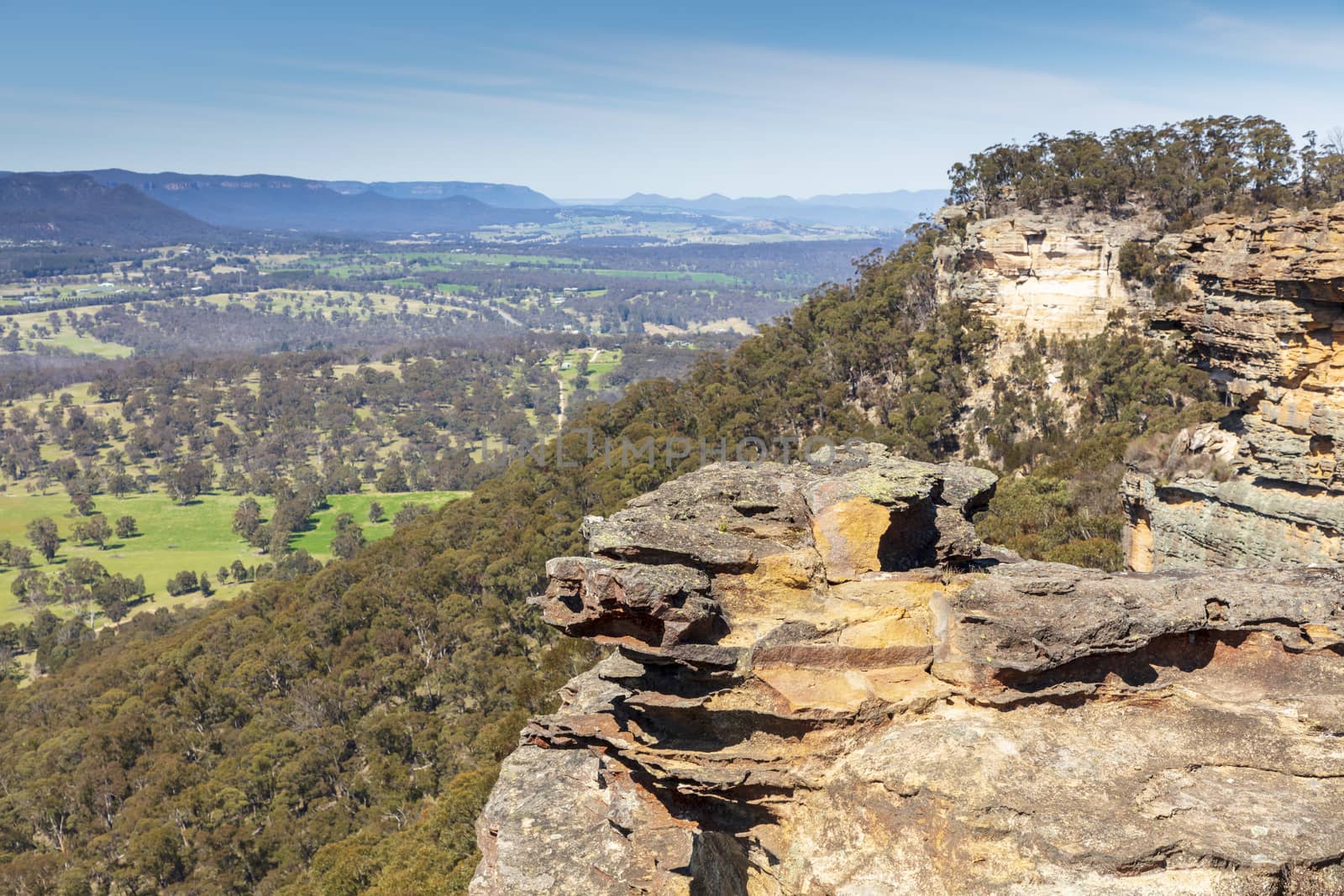 The rocks at Hassans Walls in the Central Tablelands near Lithgow in regional New South Wales in Australia