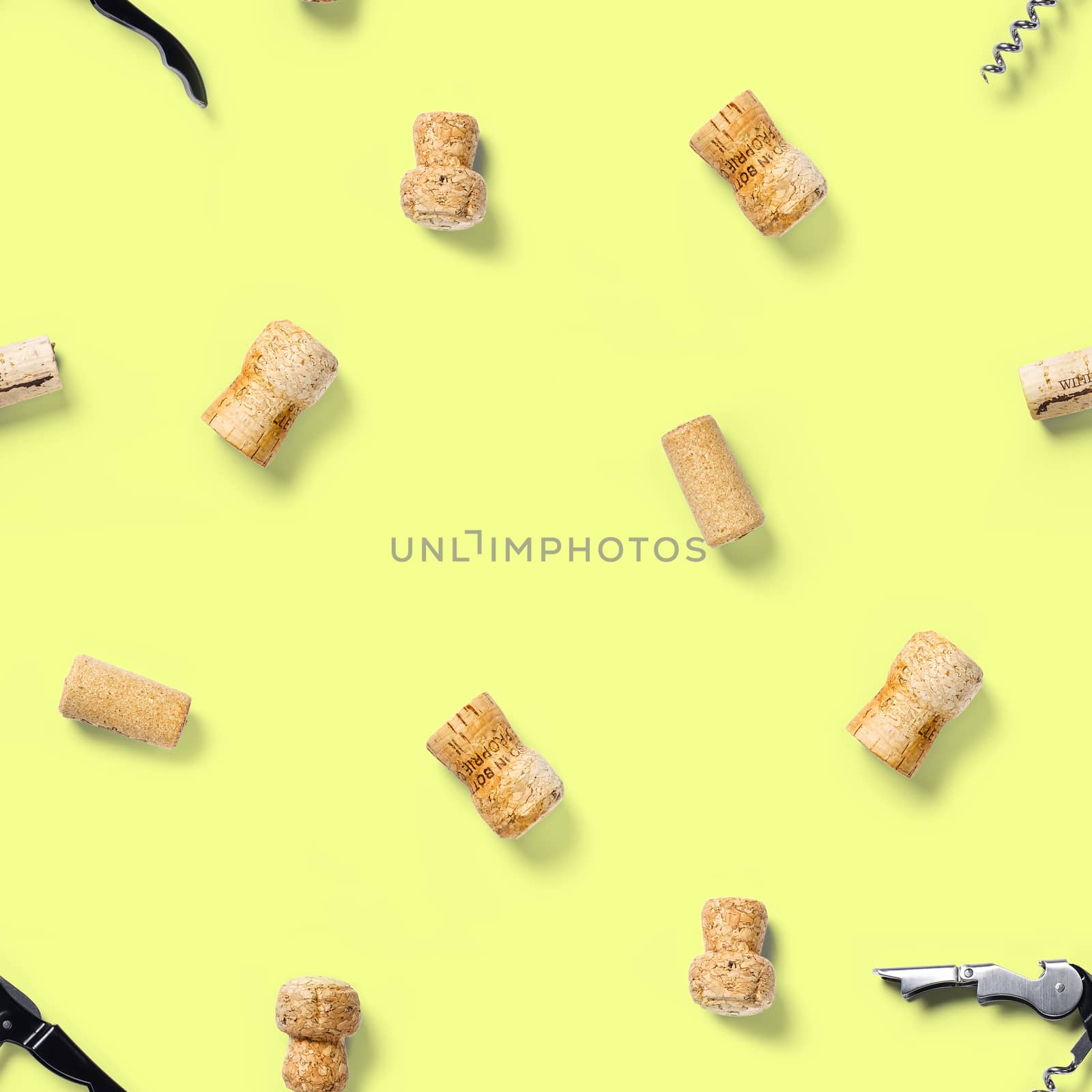 seamless pattern wine corks on a white backlit background. wine seamless pattern with corks and corkscrew for fabric print, paper print, wallpapers, design