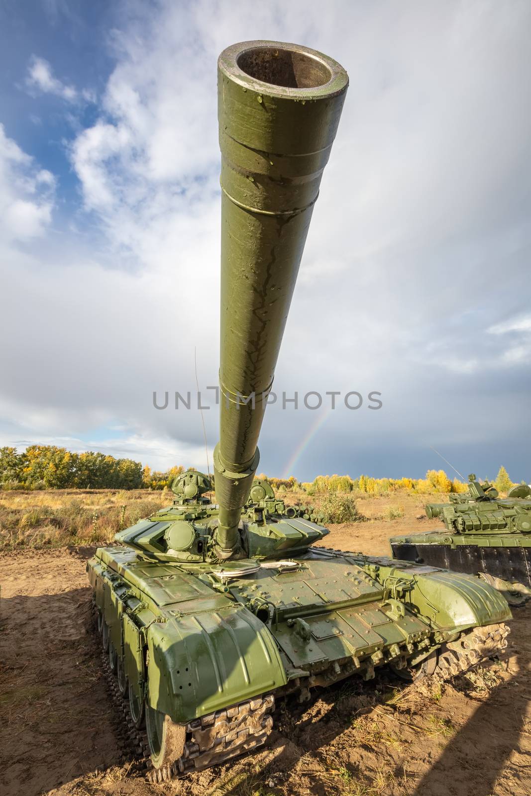 High angle shot of russian tank T-64 by DamantisZ