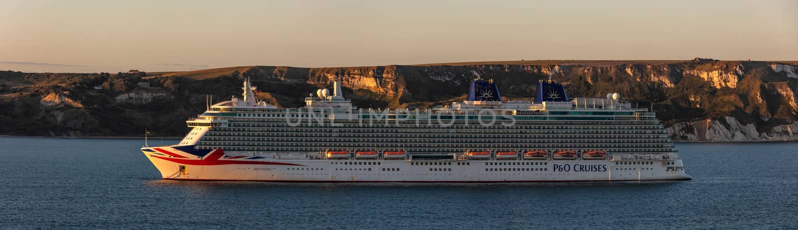 P&O cruise ship Britannia in Weymouth Bay by DamantisZ