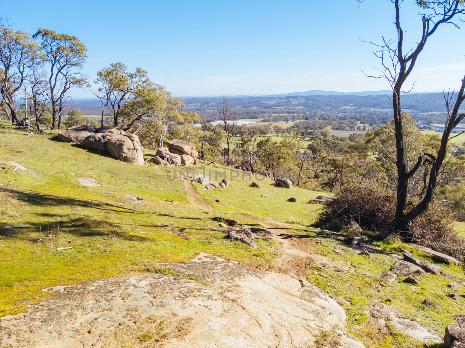 A warm day at La Larr Ba Gauwa Park mountain bike park in Harcourt, Victoria, Australia