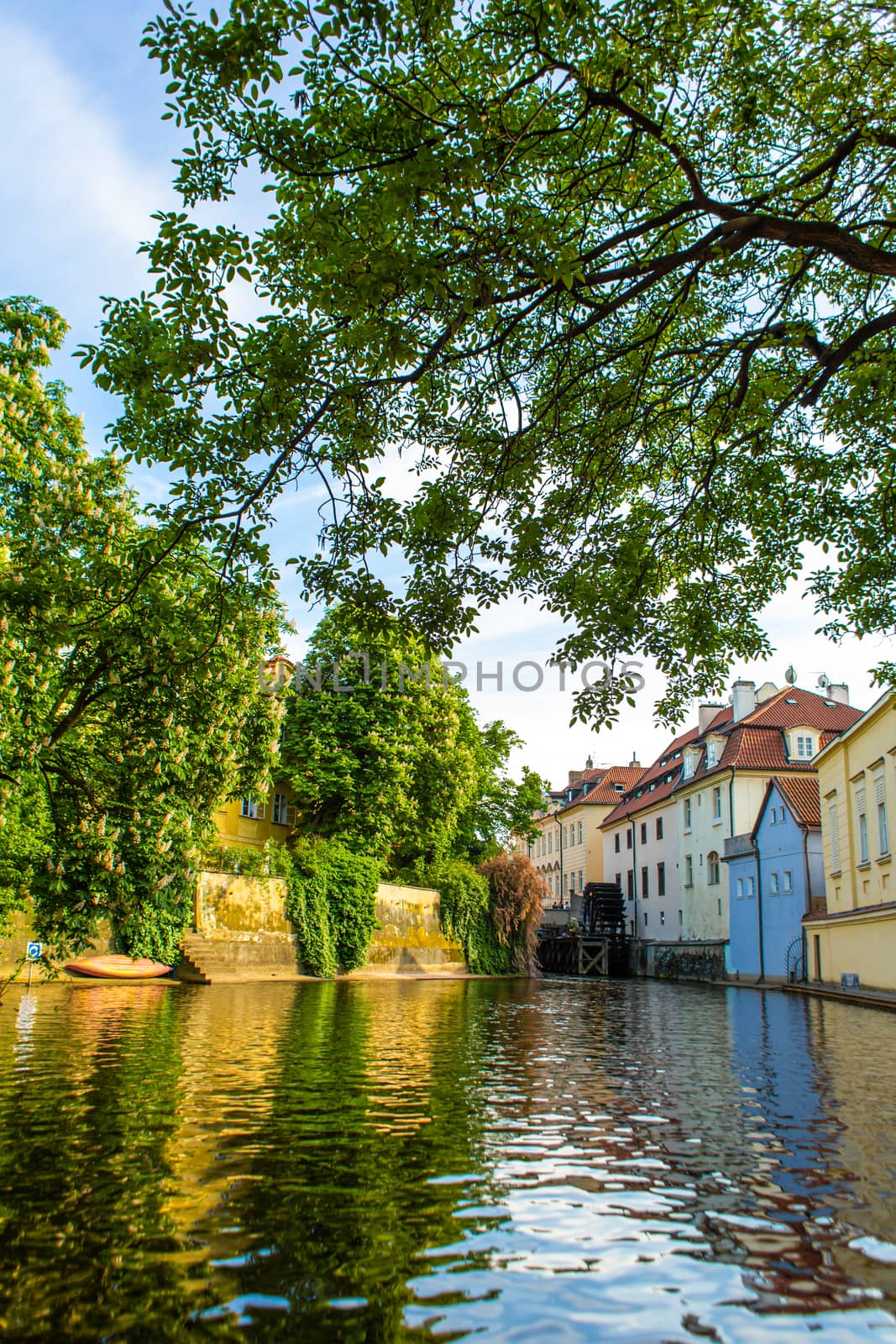 The architecture of the strago city of Prague. River channel in the city. Streets of old Europe, cityscape by Try_my_best