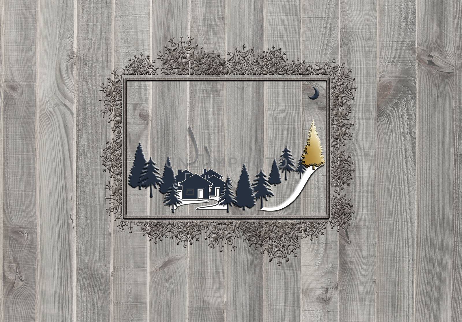 Christmas design over rustic wooden background by NelliPolk