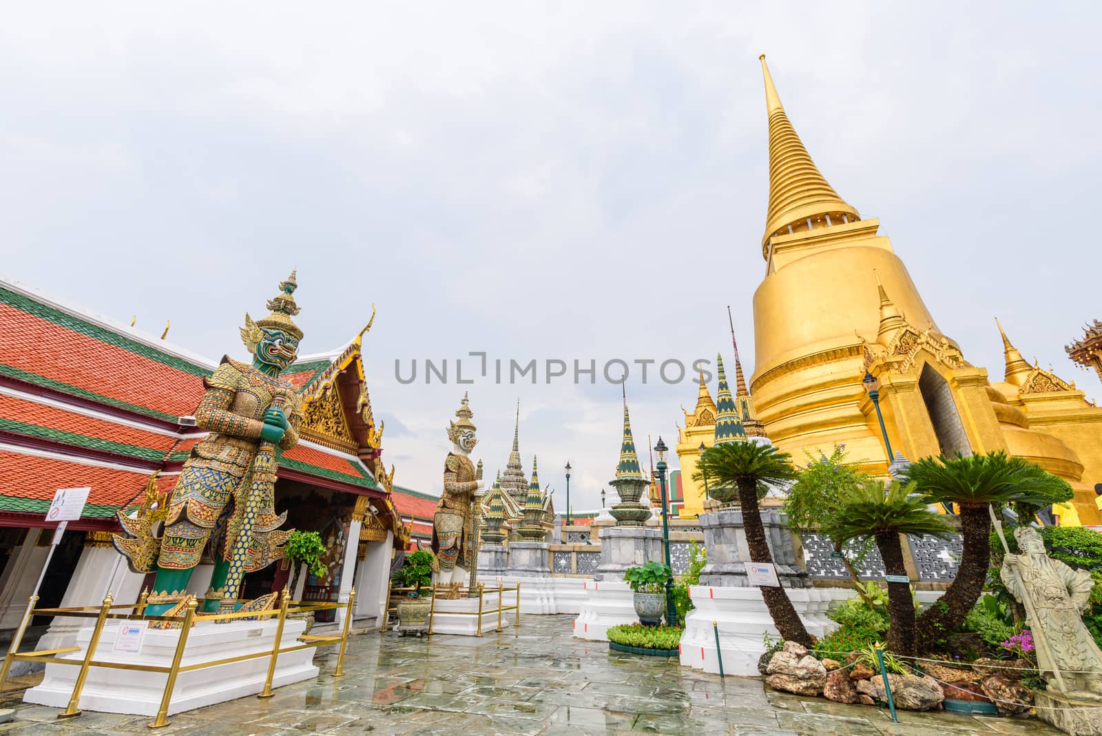 view of Wat Phra Kaew or name The Temple of the Emerald Buddha by rukawajung