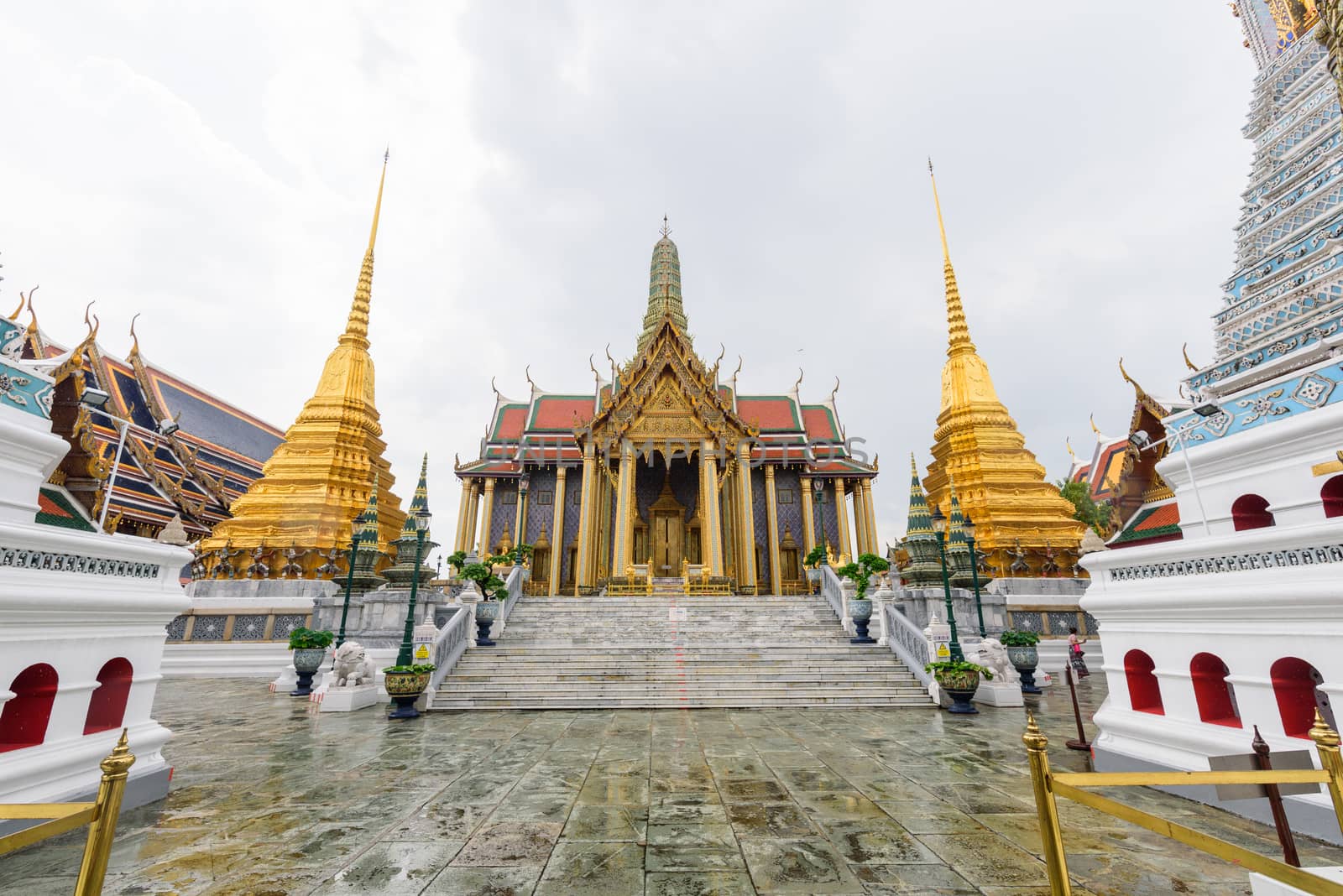 Bangkok, Thailand - 16 September, 2020:  view of Wat Phra Kaew or name The Temple of the Emerald Buddha
