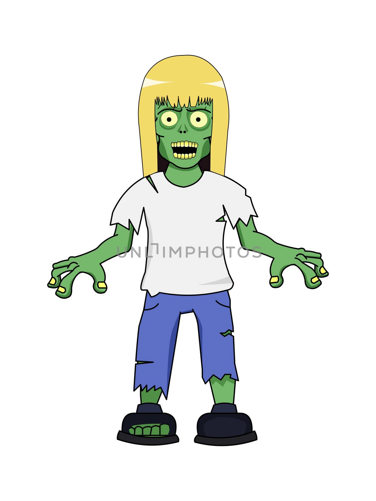 Zombie Girl with Blonde Hair by Bigalbaloo