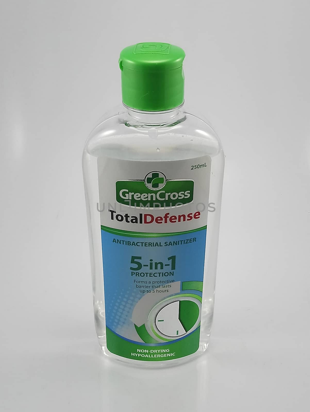 MANILA, PH - SEPT 21 - Green cross total defense antibacterial sanitizer on September 21, 2020 in Manila, Philippines.