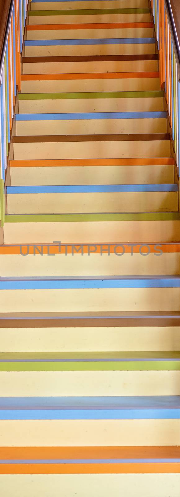 A Colorful Retro Staircase by 	JacksonStock