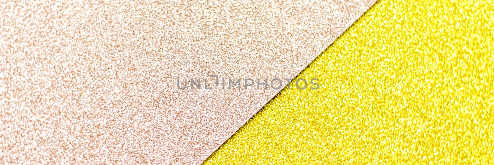 Blush pink and yellow shiny glitter paper background, abstract and holiday backdrops