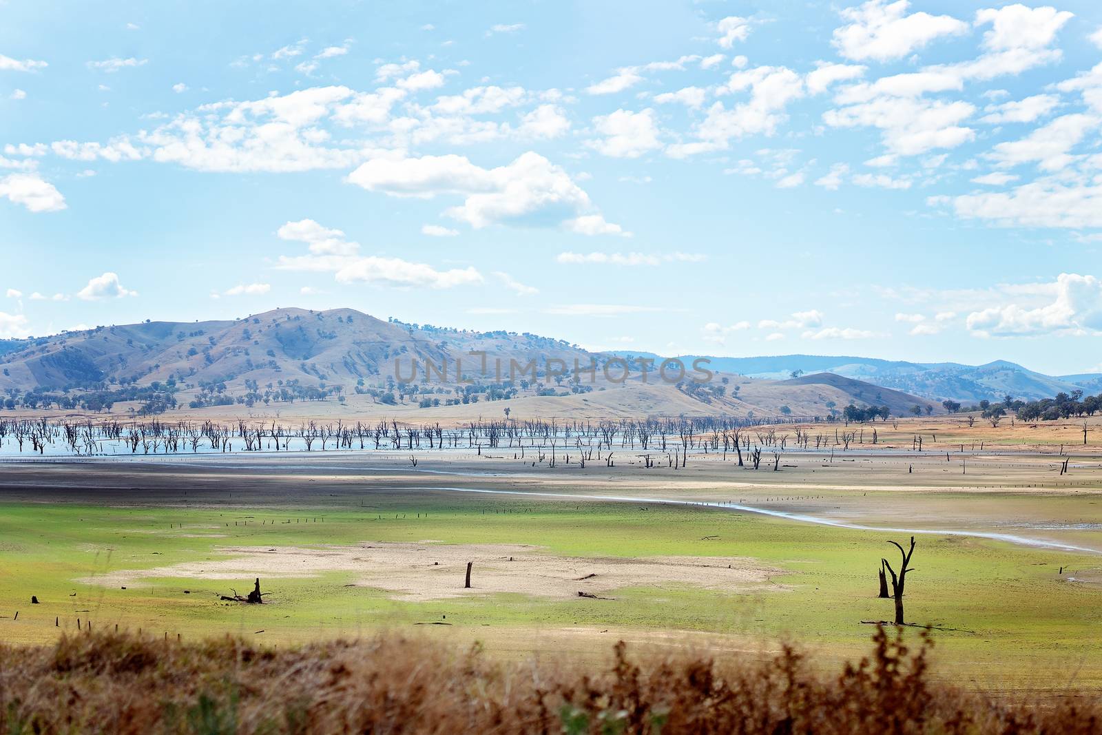 The Hume Dam In Country Australia by 	JacksonStock