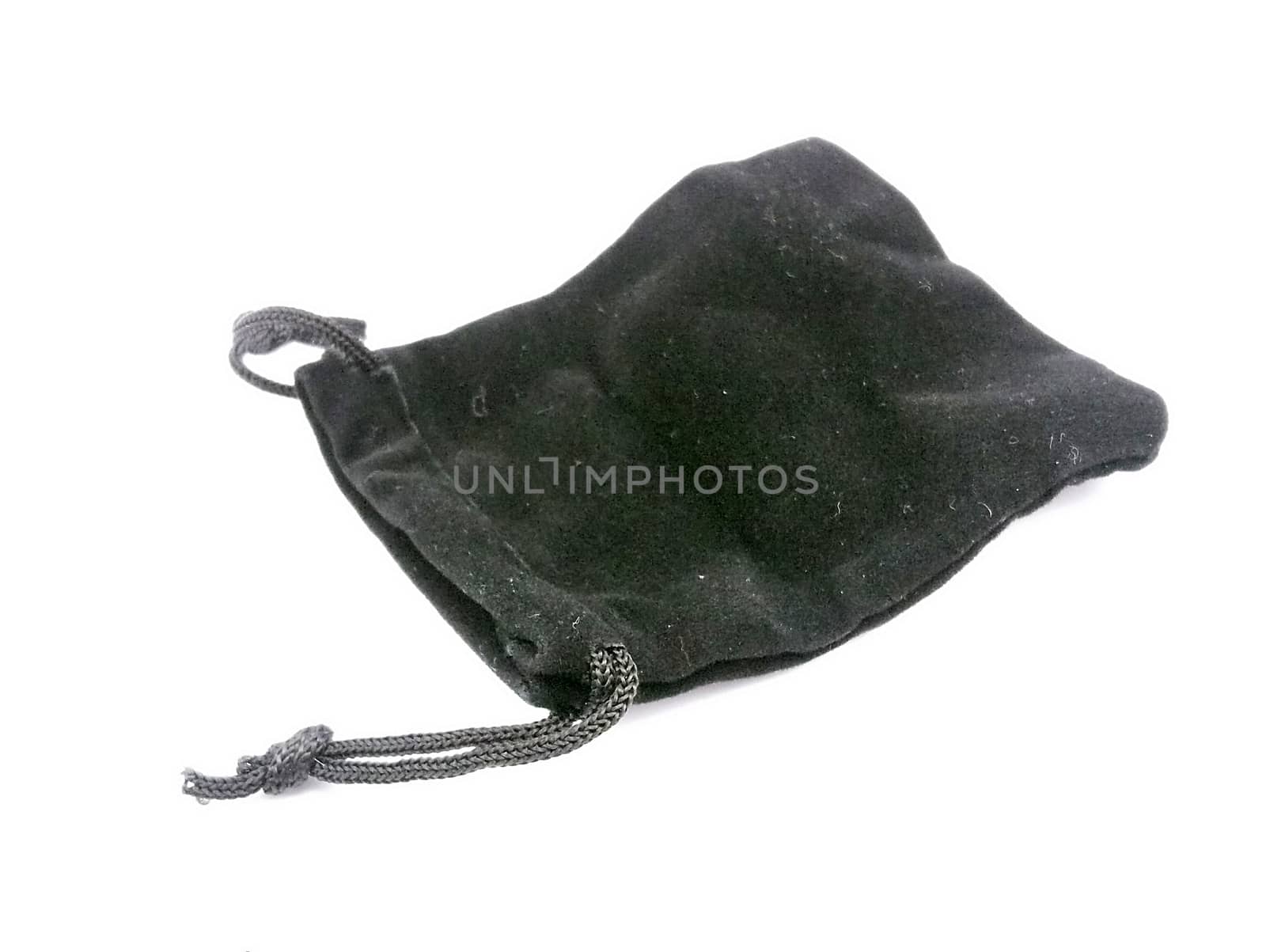 Dark black small pouch with string lock use to put smartphone camera lens