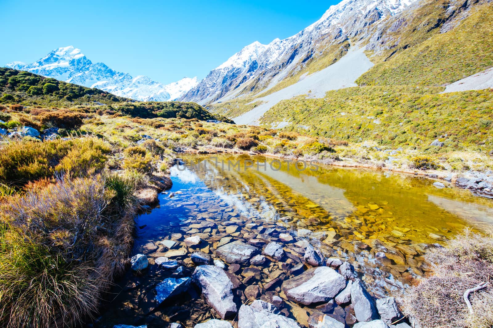 The iconic half day Hooker Valley Track hike at Mt Cook in New Zealand