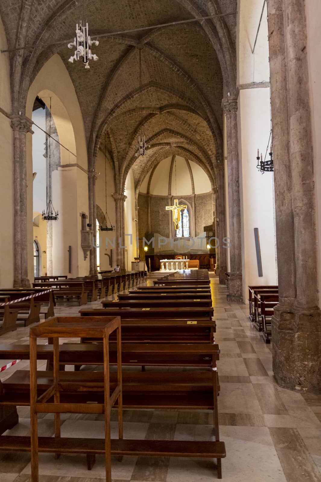 terni,italy september 24 2020:interior of the church of san francesco in the center of terni