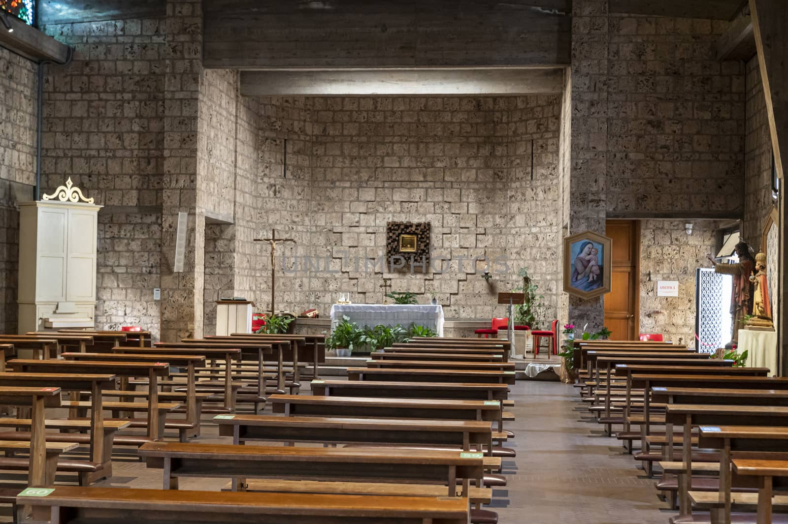 terni,italy september 24 2020:interior of the church of san cristoforo in the center of terni