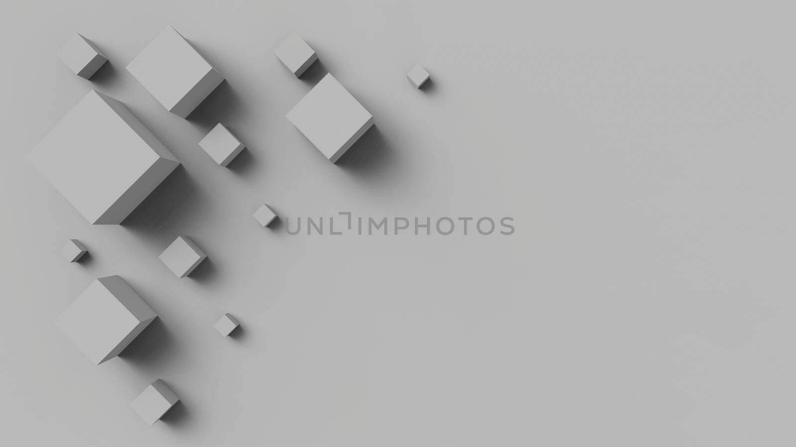 Square white and gray background texture. 3d illustration, 3d render