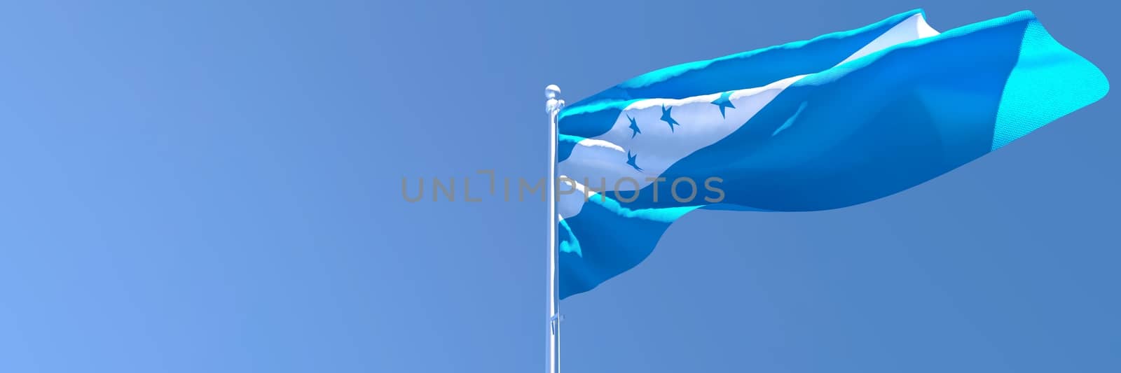 3D rendering of the national flag of Honduras waving in the wind by butenkow