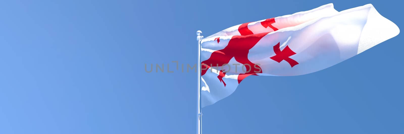 3D rendering of the national flag of Georgia waving in the wind by butenkow