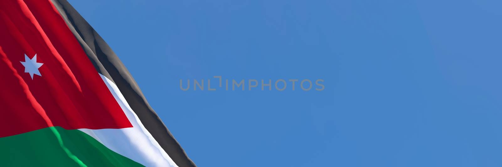 3D rendering of the national flag of Jordan waving in the wind by butenkow