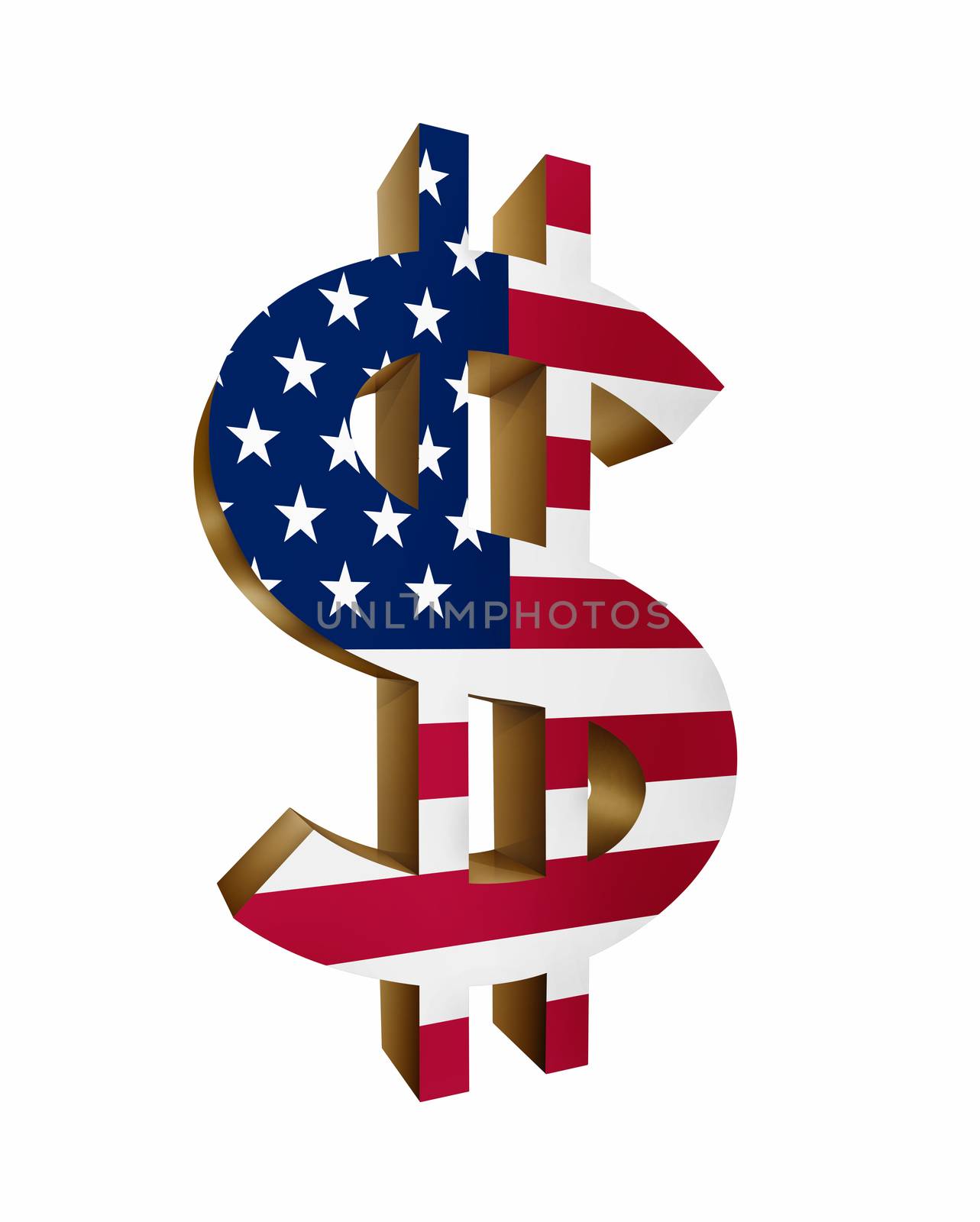 U.S. Dollar Sign with USA Flag