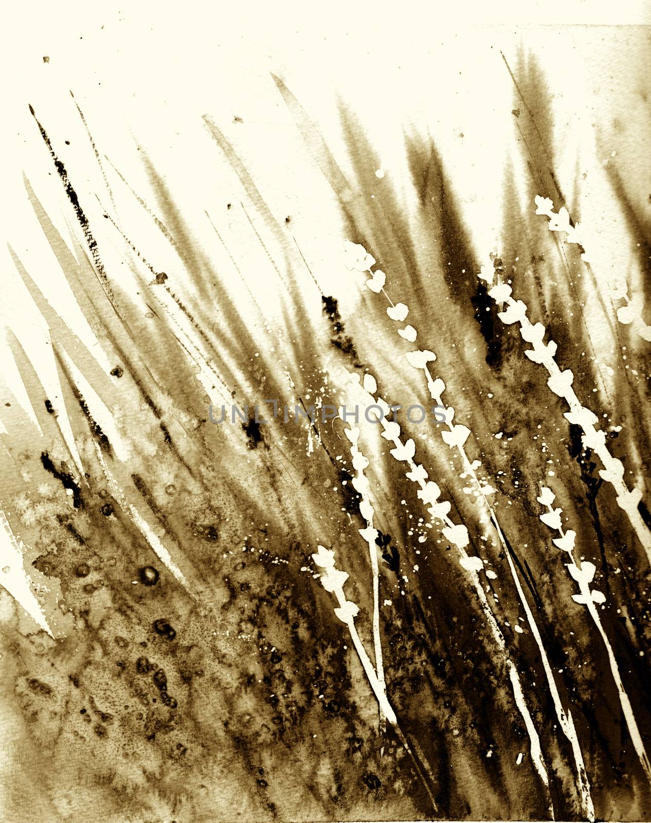 Abstract grass in the wind. Brown sepia colors. Monochrome background. by sshisshka