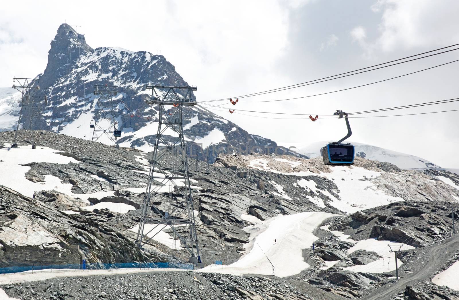 Zermatt, Switzerland - july 19, 2020: New cable car on it's way  by michaklootwijk