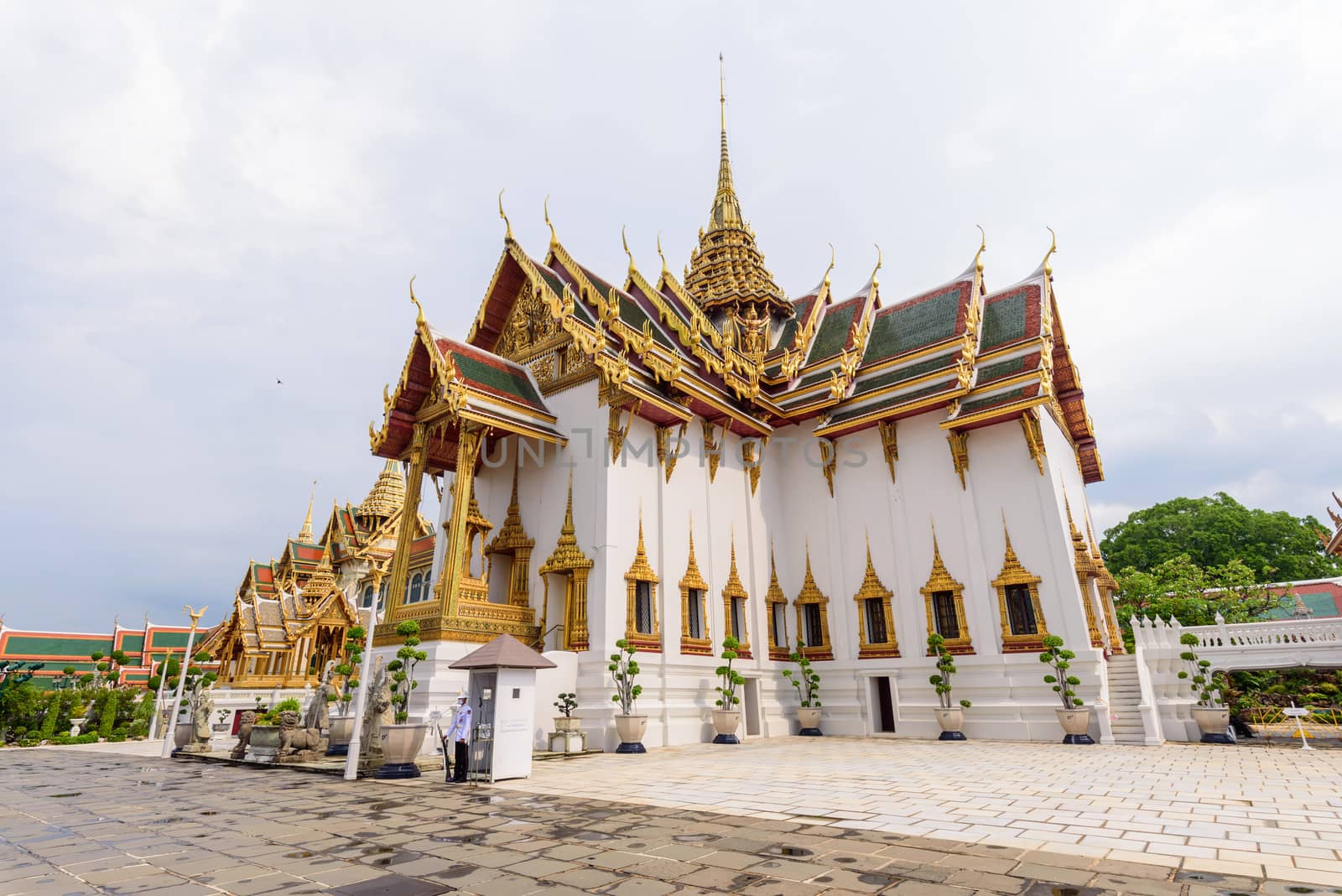 Bangkok, Thailand - 16 September, 2020: Beautiful Thai Grand Palace with sculpture Thai style