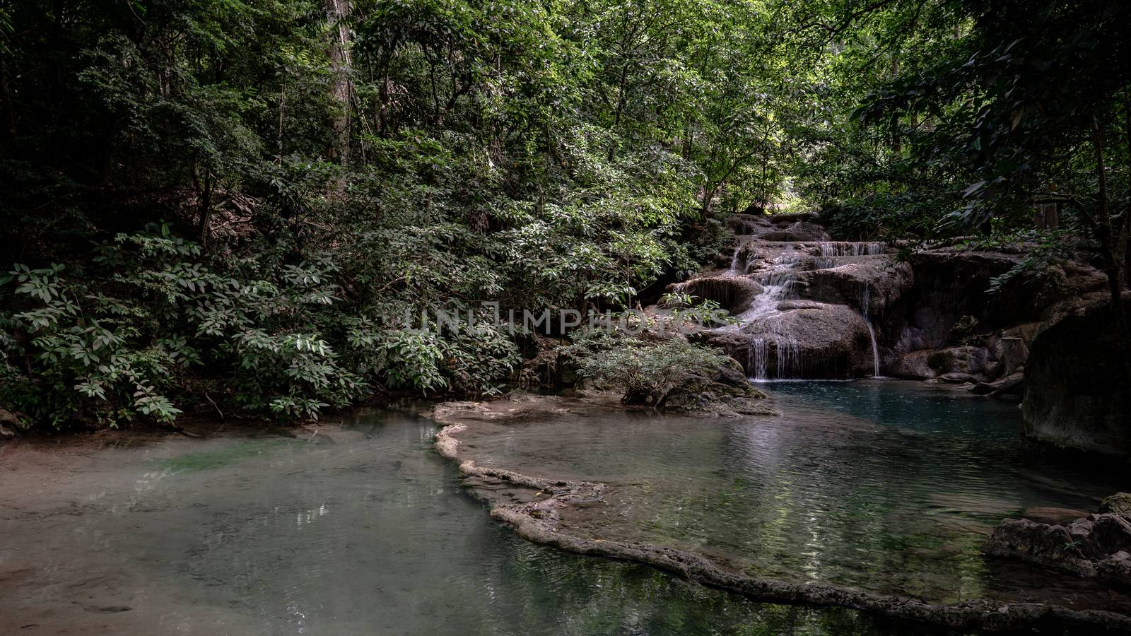 Erawan waterfall at National Park, Kanchanaburi, Thailand.