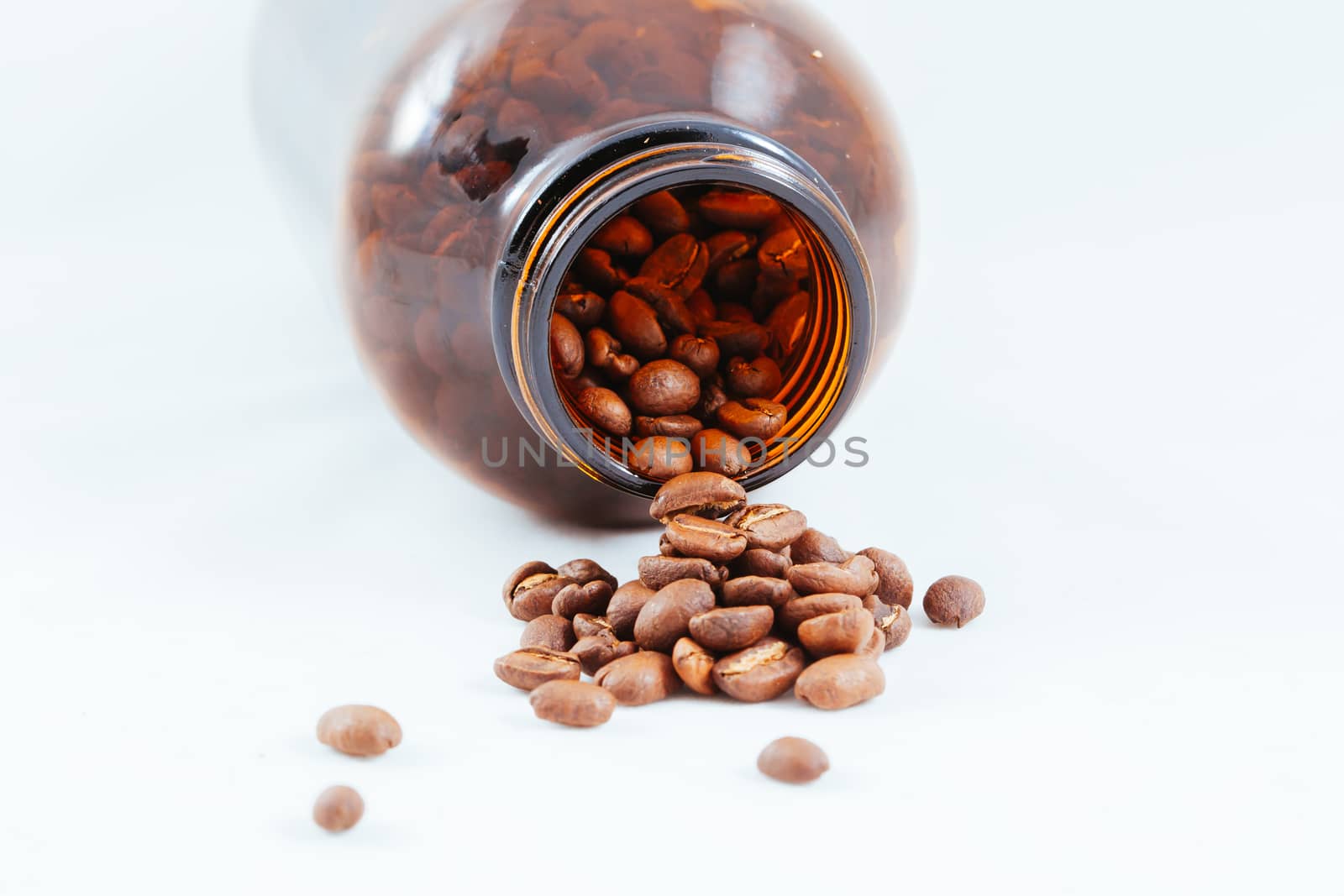 A close up shot of a pile of coffee beans