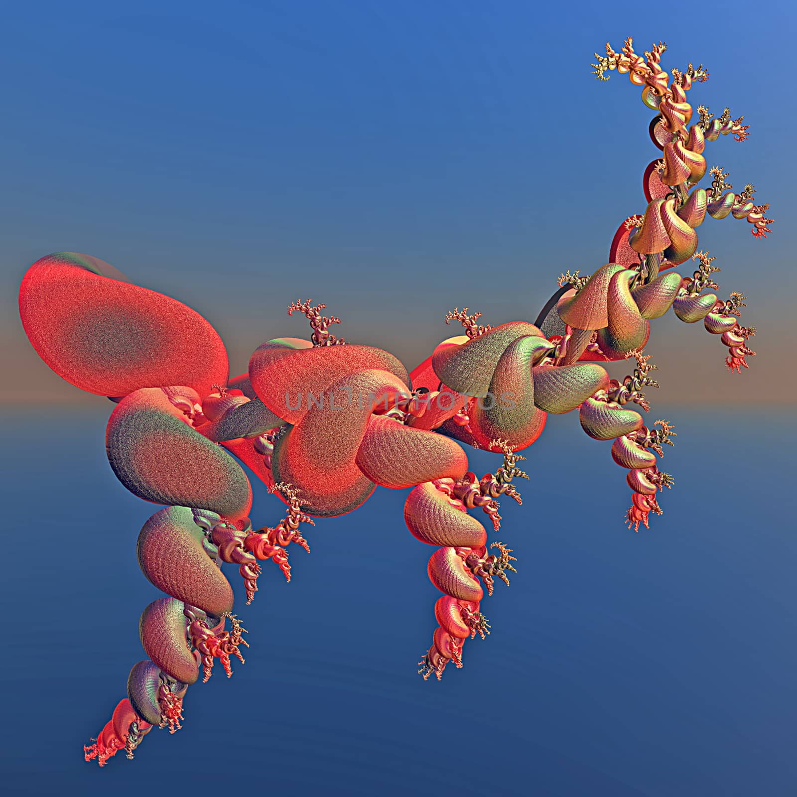 3D illustration of fractals calculated in the computer