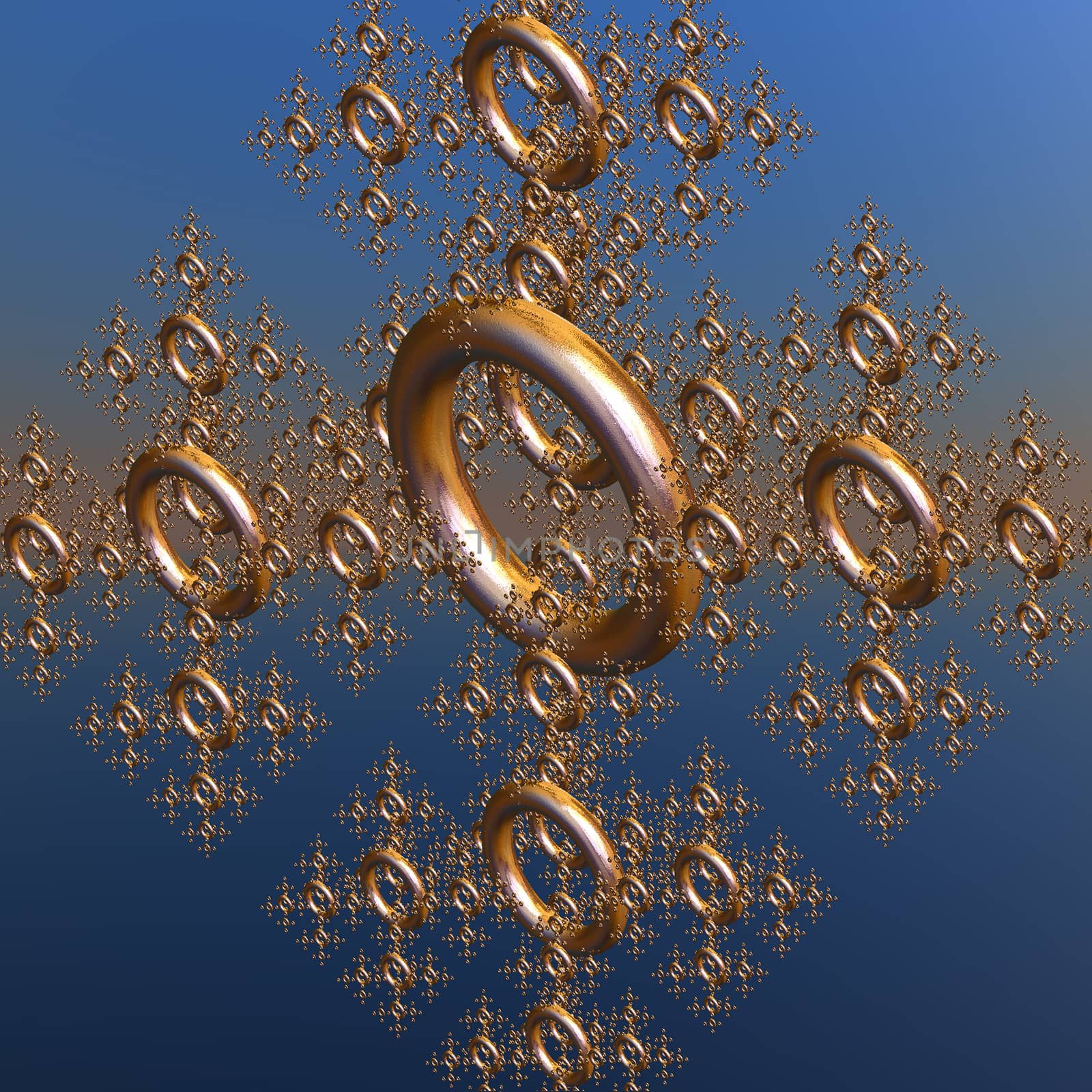 3D illustration of fractals calculated in the computer