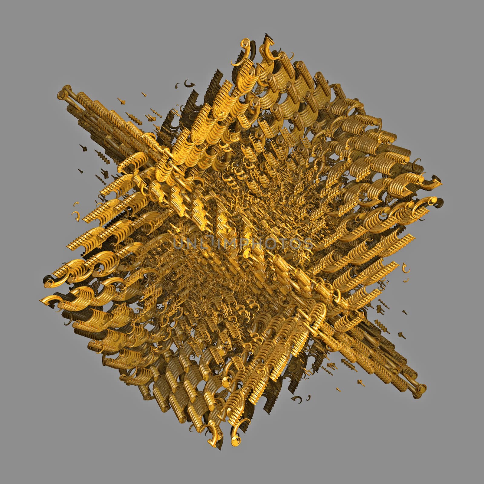 3D illustration of fractals calculated in the computer