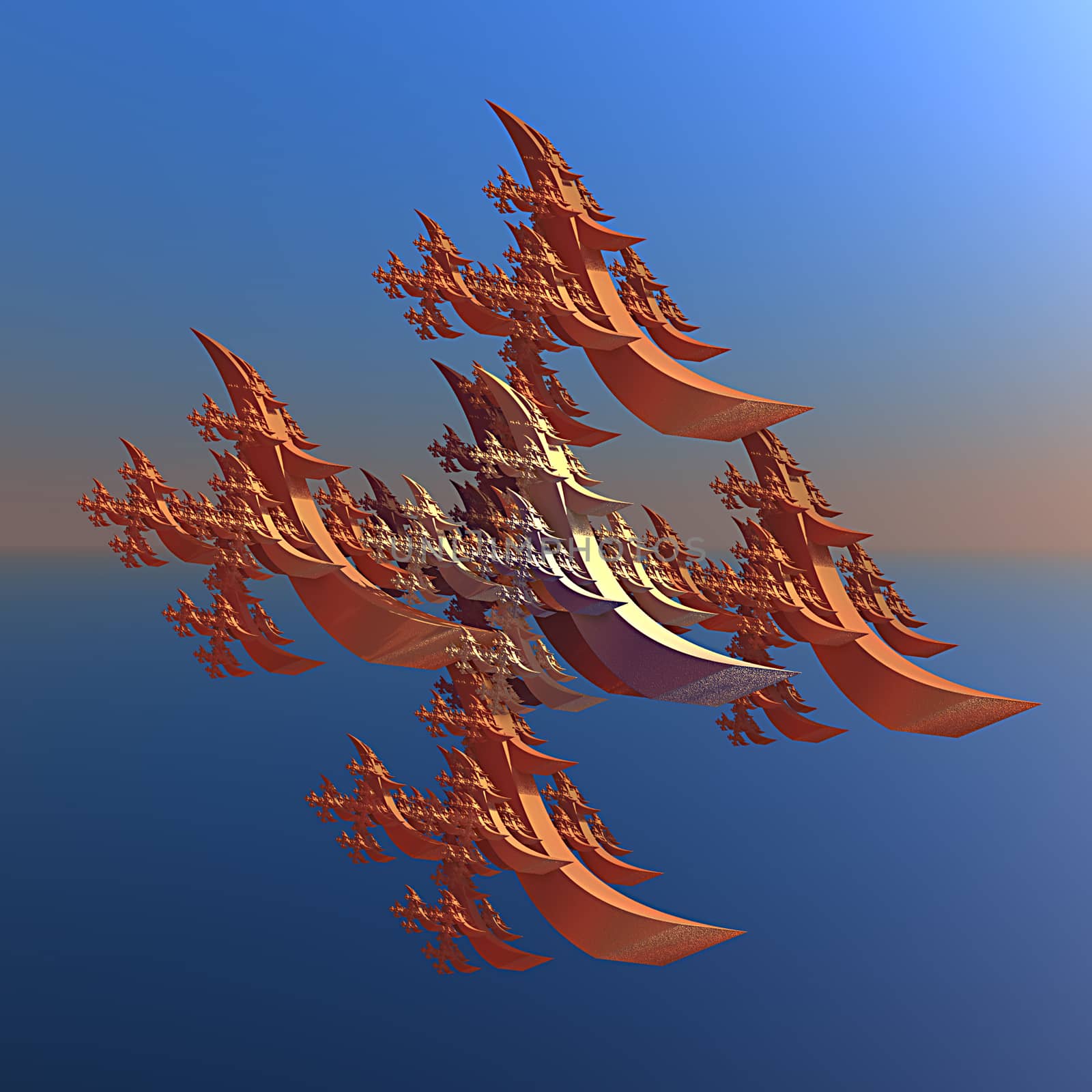 3D illustration of fractals calculated in the computer by Dr-Lange